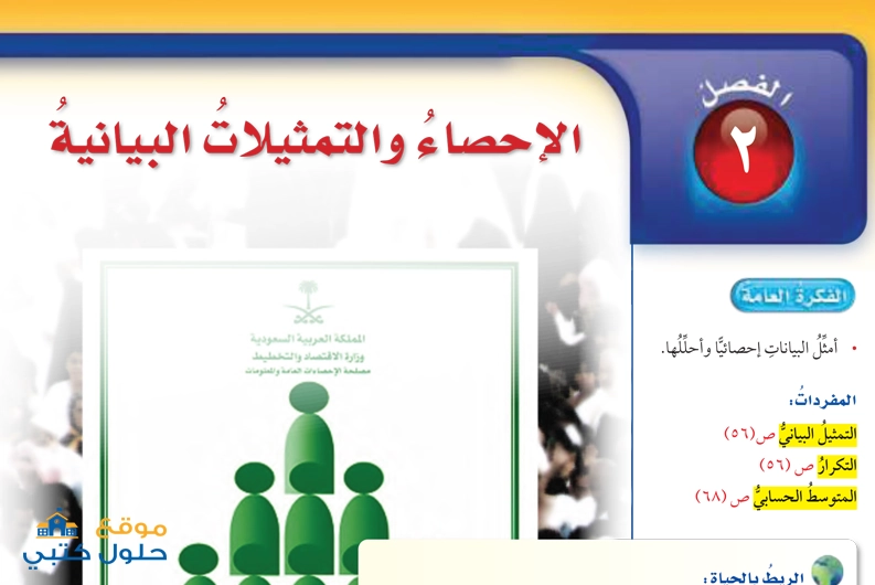حل الفصل الثاني الاحصاء والتمثيلات البيانية