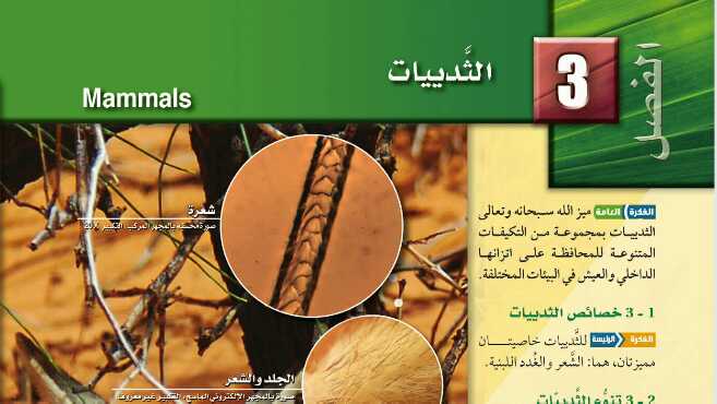 حل الثديات مادة الأحياء 2 ثاني ثانوي