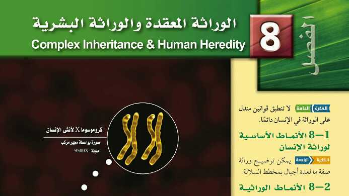 حل الوراثة المعقدة والوراثة البشرية مادة الأحياء ثالث ثانوي