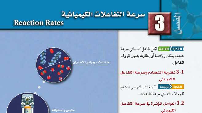 حل سرعة التفاعلات الكيميائية كيمياء 3 ثالث ثانوي