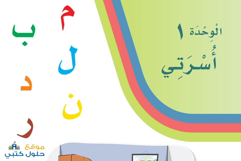 حل الوحدة الأولى أسرتي أول إبتدائي مادة لغتي الفصل الاول