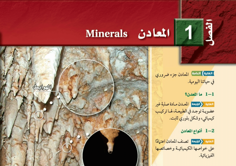 حل الفصل الاول المعادن علم الارض 1443