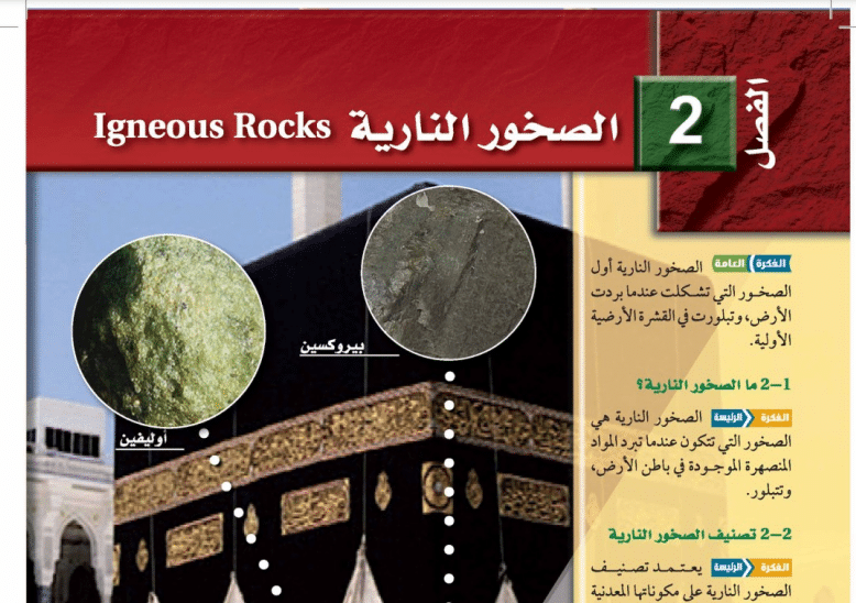 حل الفصل الثاني الصخور النارية علم الارض 1443