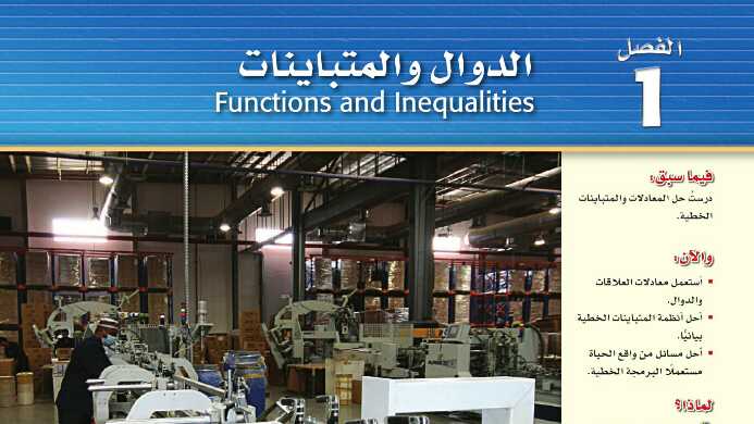 حل الدوال والمتباينات رياضيات 3 صف ثاني ثانوي ف1