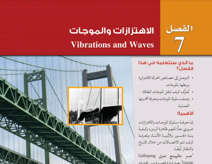 حل الفصل 7 الاهتزازات والموجات فيزياء 2 مسار العلوم الطبيعية