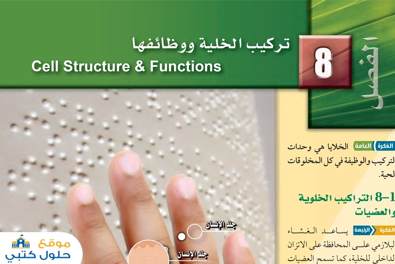 حل فصل تركيب الخلية ووظائفها مادة الأحياء 2-1 ثاني ثانوي مسارات