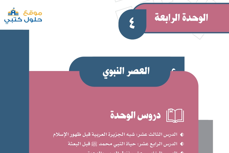 حل وحدة العصر النبوي مادة الاجتماعيات صف أول متوسط الفصل الدراسي الأول