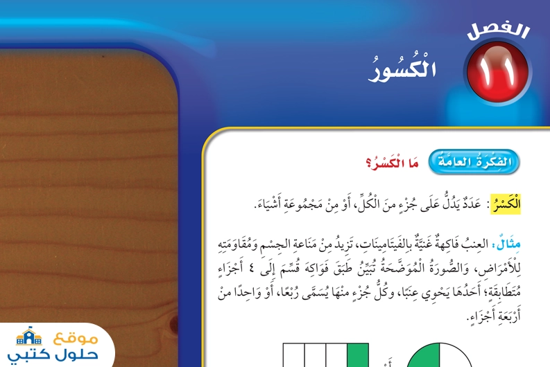 حل فصل الكسور ثالث ابتدائي