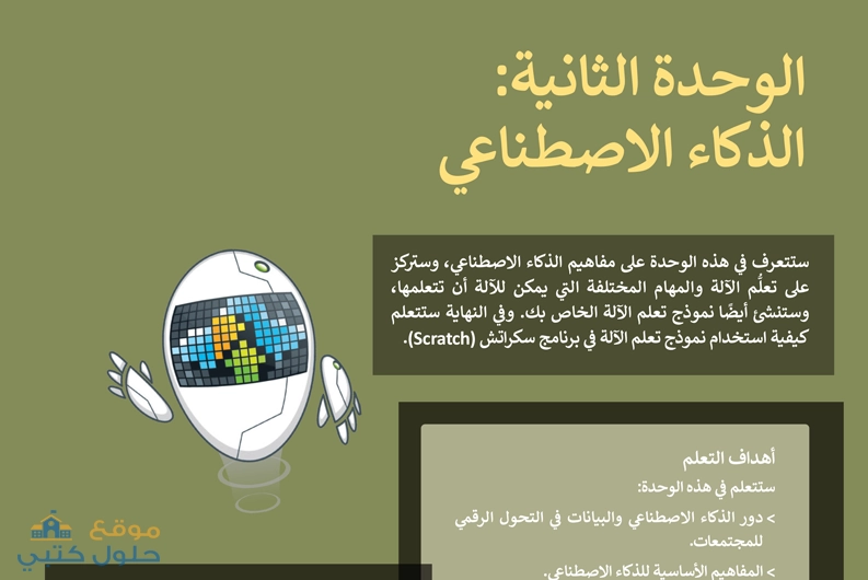 حل وحدة الذكاء الإصطناعي مادة التقنية الرقمية 2-1 السنة الثانية مسارات