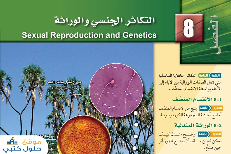 حل فصل التكاثر الجنسي والوراثة
