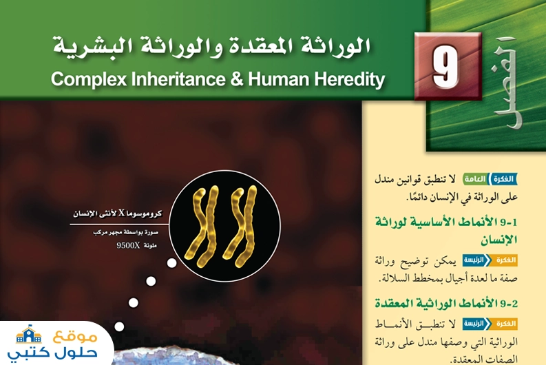 حل فصل الوراثة المعقدة والوراثة البشرية