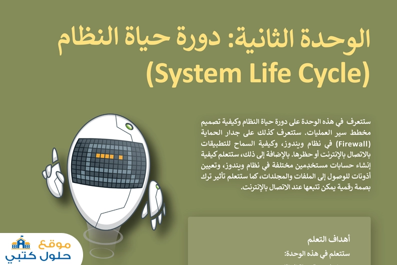 حل وحدة دورة حياة النظام ثالث ثانوي مادة التقنية الرقمية 3 مسارات