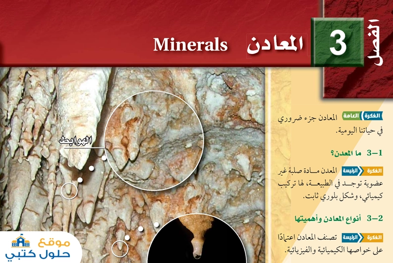 حل فصل المعادن مادة علوم الأرض والفضاء ف1 ثالث ثانوي