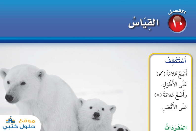 حل فصل القياس رياضيات أول ابتدائي